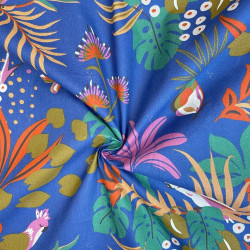 Printed Cotton PAPAGAIOS Ultramarine / Tawny Multicolored